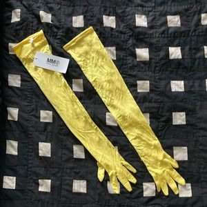 MM6 Maison Margiela Yellow Viscose Gloves
